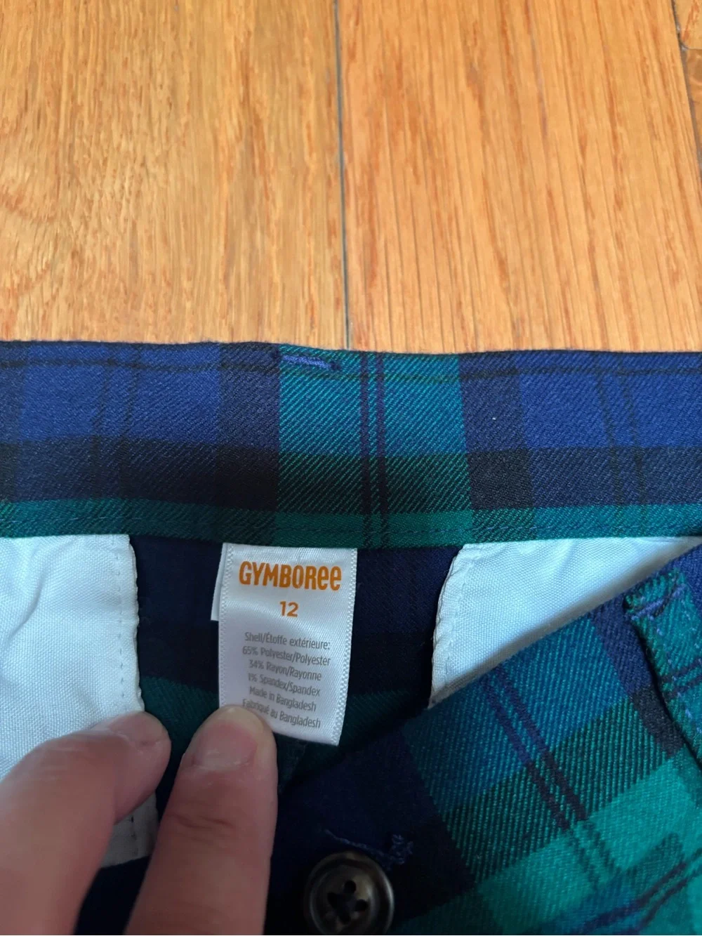 Gymboree Green and Blue Plaid Boys Pants